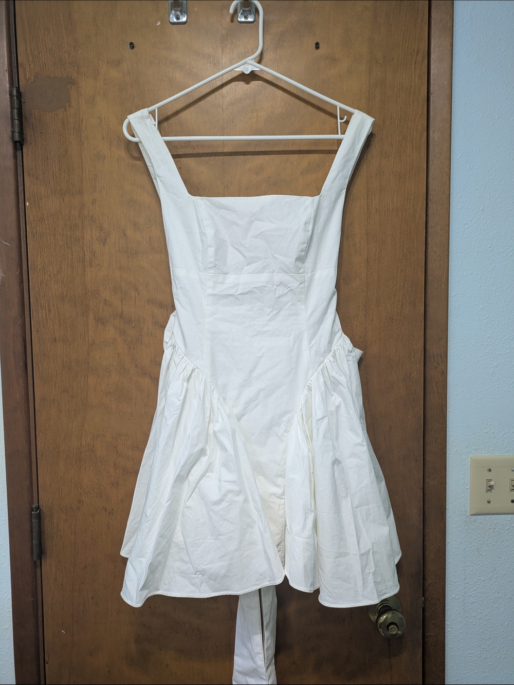 Costal Cowgirl White Square-Neck Cotton Fit & Flare Dress